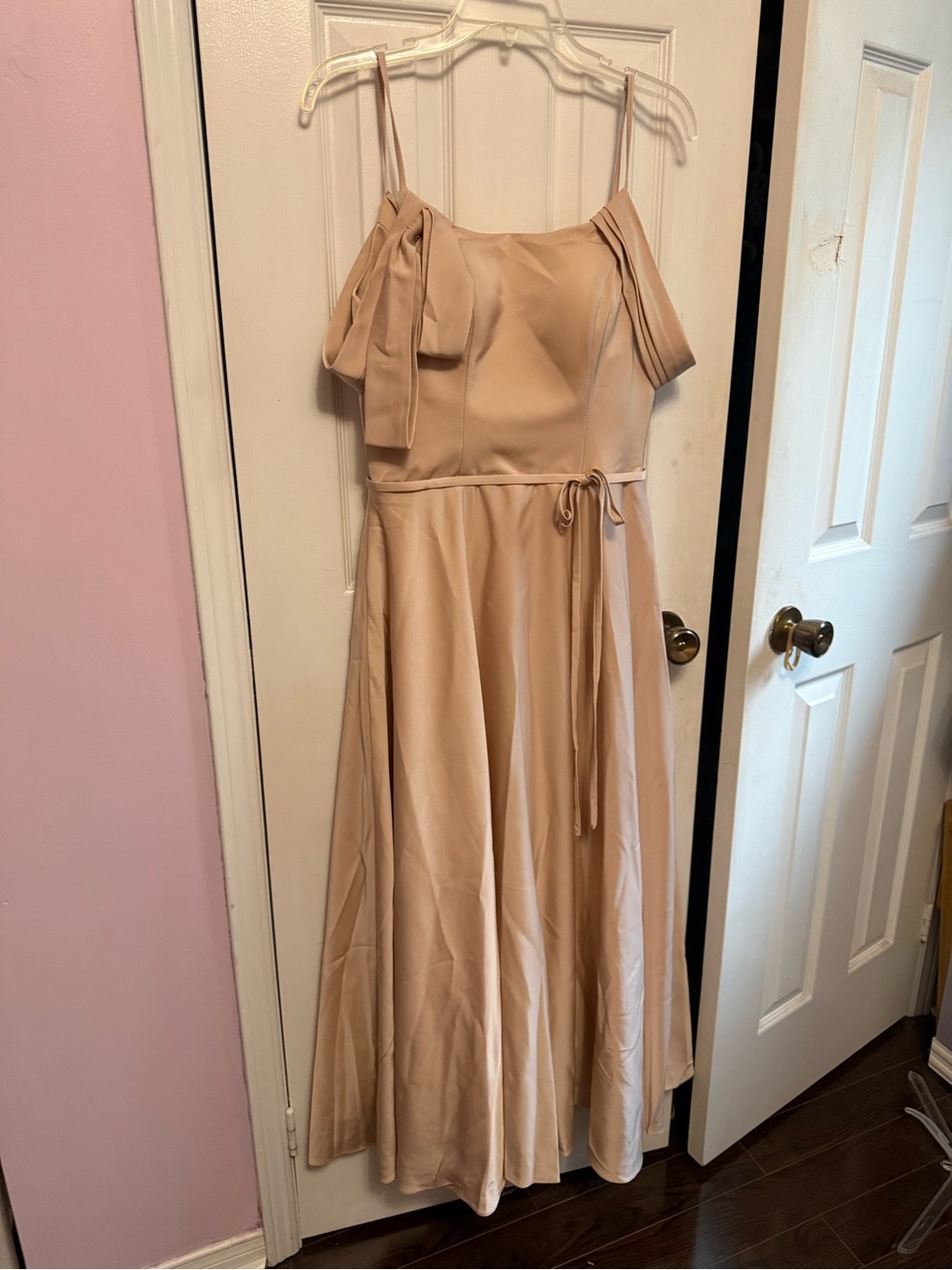 Blush pink Off-Shoulder Maxi Dress